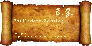 Bazilidesz Zebulon névjegykártya